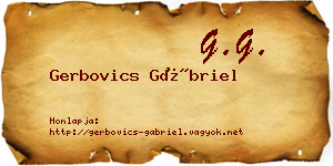 Gerbovics Gábriel névjegykártya